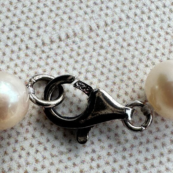 Cultured Pearl Necklace 16" Sterling - Picture 12 of 13